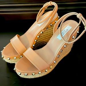 STEVEN studded wedge sandals